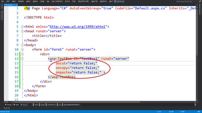 disable the All Cut Copy and Paste